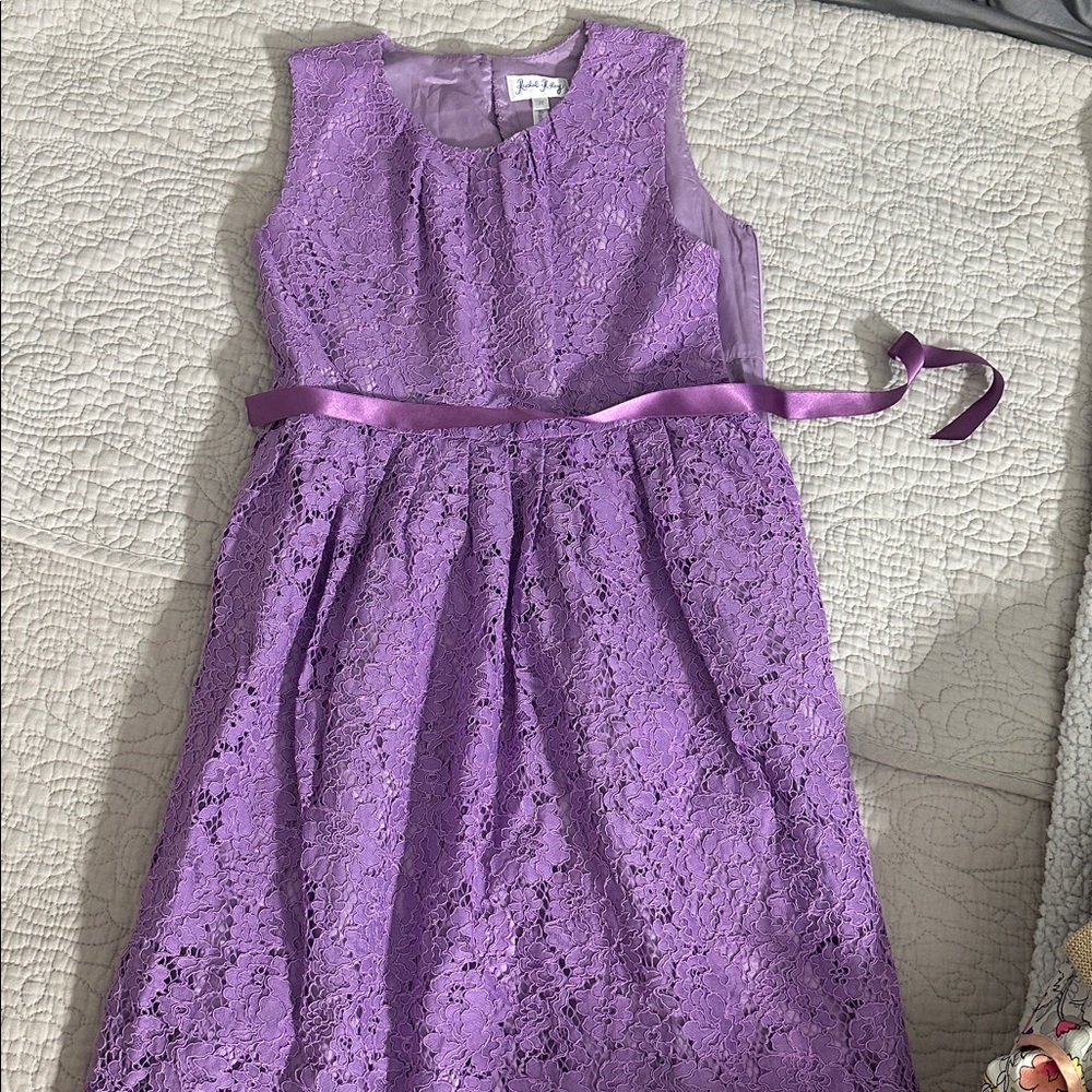 Rachel Riley Purple Lace Kids Formal Dress